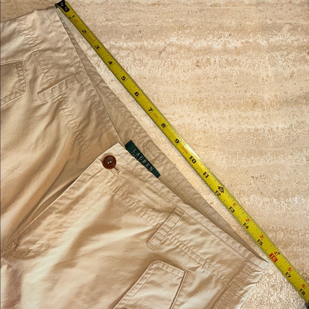 LRL Lauren Ralph Lauren Pants, Women, 10, Beige Drawstring Ankle Cargo EUC - Picture 13 of 17